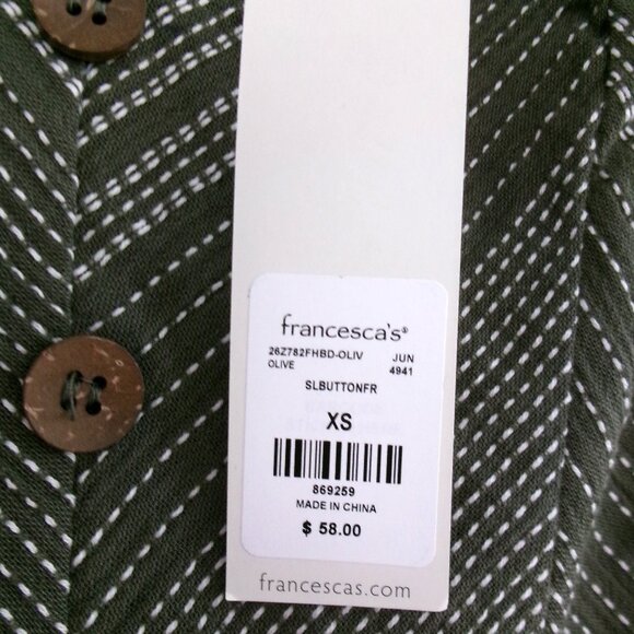 New Blue Rain Olive Green Skater Dress Francesca's NWT XS / S Spaghetti Straps - Picture 2 of 9